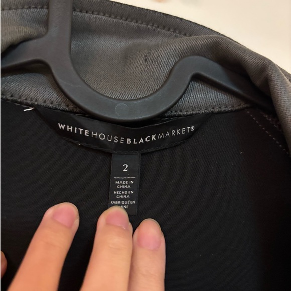 White House Black Market Charcoal Leather Jacket - Picture 2 of 3